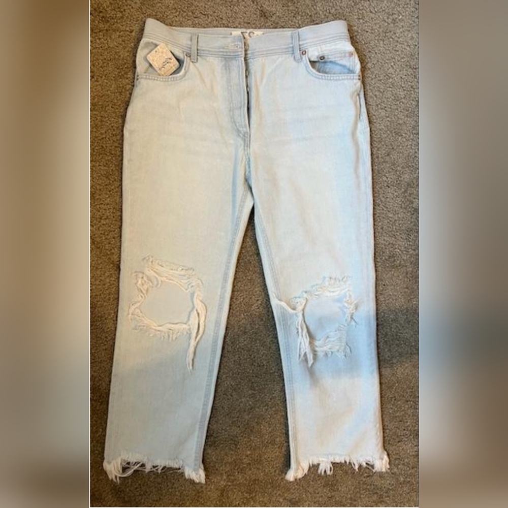 Free People Jeans Distressed Loose Fit Size 27